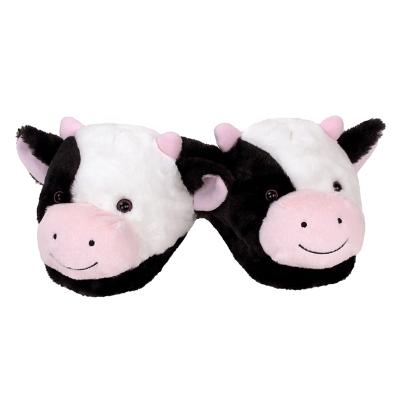 China New cute cattle plush cow plush toy cow slippers plush toy cow warm winter home indoor shoe for sale