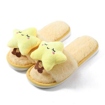 China Fashion Breathable Cute Dolls Furry Plush Shaped Winter House Plush Slippers for sale