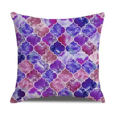 China Non-Toxic Geometric Leaf Design Pillow Cushion Custom Printed Decorative Tile Covers 18 x 18 for sale