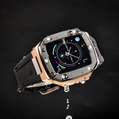 China Watch Case For Apple Logo Silicone Band And Richard Mille Metal Watch Case Custom Made For Apple Iwatch Smart Series 3/4/5/6/7 for sale