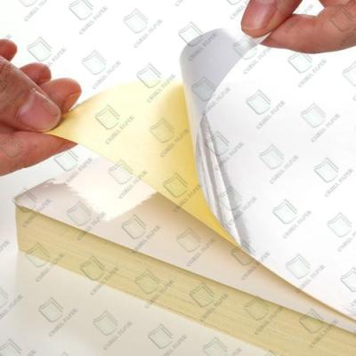 China 80g Self Adhesive White Sticker Paper Gloss Sticker Label Sheets for sale