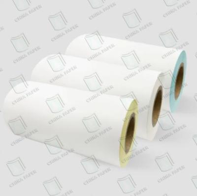 China Factory Price Thermal Paper with White Glassine Labels Material Jumbo Roll for sale