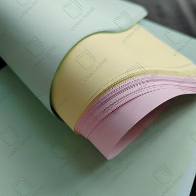 China Green Pink Yellow Blue White Color NCR Paper Wood Pulp Paper SCCB Paper for sale