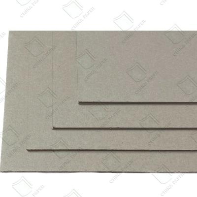 China Eco Friendly 100% Recycled Grey Chipboard Paper Sheets for hard book covers for sale