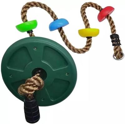 China EUROPEAN Mixed Color Plastic Knots Outside Climbing Rope with Foot Support Platform and Disc Shaft Swing for sale