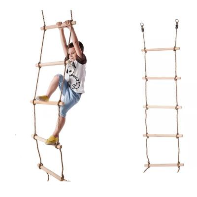 China Modern Rope Ladder For Kids Ladder Swing Set Rungs Safe Exercise Wood Climbing Equipment for sale