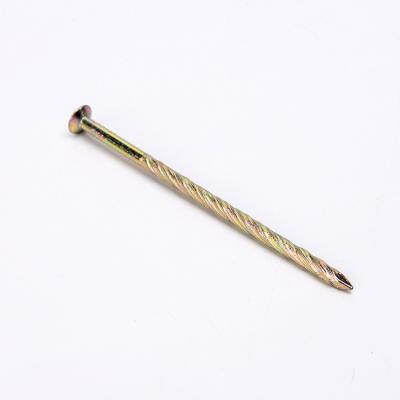 China Low Price Checkered Customized 4.0mm Self Tapping Yellow Galvanized Drive Chipboard Flat Head Screw Nails for sale