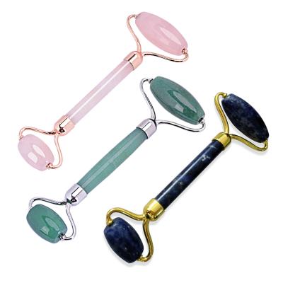 China Bian Stone Facial Massager Products Portable Wholesale Custom Gua Sha Jade Mini Vibrating Jade Roller Tool Face Guasha for sale