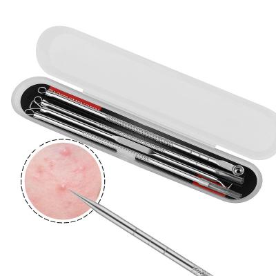 China Acne Home Correction Stainless Steel Use+office+travel Micro Needle Rose Buttercup Acne Blackhead Remover Needle Four-Piece Set for sale