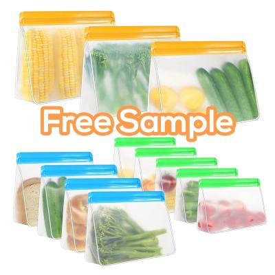 China Eco-Friendly Reusable PEVA Food Snacks Fruit Vegetable Food Storage Zipper Snack Bag for sale