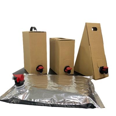 China Food Custom 3L 5L 10L Aluminum Foil Laminated Plastic Wine Storage Packaging Bag In Boxes Spout Pouch Packaging for sale