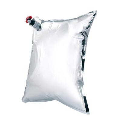 China Food Bib Bag In Box Food Grade Aluminum Foil Spout Packaging Wine Bag With Red Tap For Fruit Juice/Oil/Wine for sale