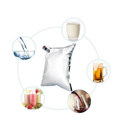 China Aseptic Plastic Food Wholesale Wine Bag In Box Food Packaging Bags / Bib Spout Pouch With Valve Dispenser for sale