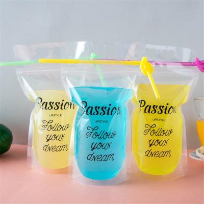 China Disposable Clear Plastic Beverage Packaging Bag Pouches For Disposable Beverage Juice Milk Coffee Tea Zip Lock Food Storage Bags for sale