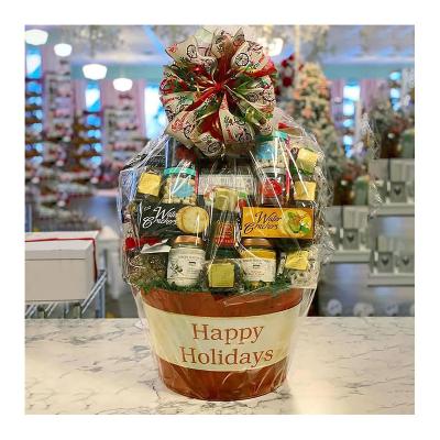 China Daily Gift Hamper Wrap Cellophane Large Size Hamper Bag Transparent Clear Cellophane Bags Perfect For Christmas Gift Wrapping for sale