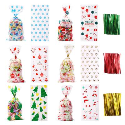 China Plastic Recyclable Candy Bakery Treat Merry Christmas Gift Bags For Birthday Party Snack Wrapping Merry Wedding Favor Gift Xmas for sale