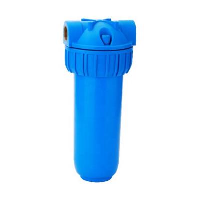 China Hotel Blue Color 10 Inch Housing For Water Filter Cartridge With Brass Thread And Air Release Valve for sale