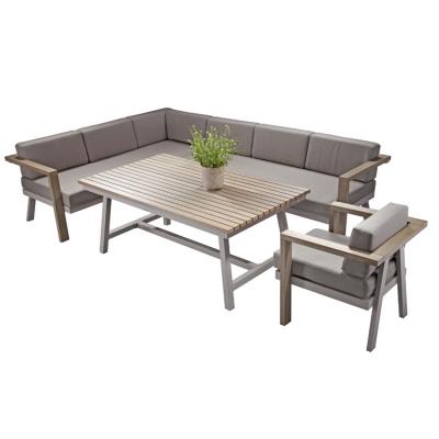 China Newest Design Eco - Friendly Elegant Modern Sumparwood / OEM Aluminum Odm Customized Outdoor Garden Furniture Lounge Sofa Sets for sale