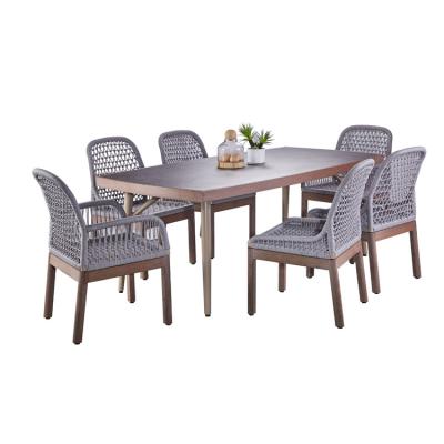 China Factory Price OEM Eco-friendly ODM Customized Modern Eco-friendly / Water Proof / Weather Resistant Garden Outdoor Dining Table Set for sale