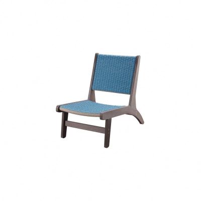 China China Supplier Eco-friendly Outdoor Blue Garden Single Convertible Lounge Chairs Plastic Wood Armchair for sale