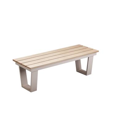 China Eco-friendly Furniture Made In China Indoor Outdoor Plastic Wood Cast Aluminum Small Patio Backless Bench for sale