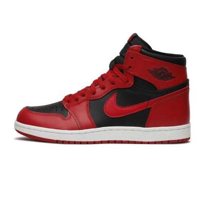 China SHOCK ABSORBING 2022 high quality AJ 1 black red reverse high top basketball shoes hot sale men's sneakers retro sports shoes for sale