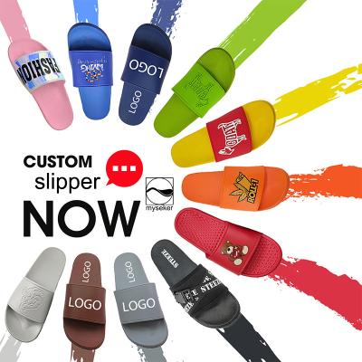 China Logo Blank Slide Bulk Sandals And Waterproof Custom Slippers Slides With Kids Cover Transfer Slipper For Bedroom Printed Slippers for sale