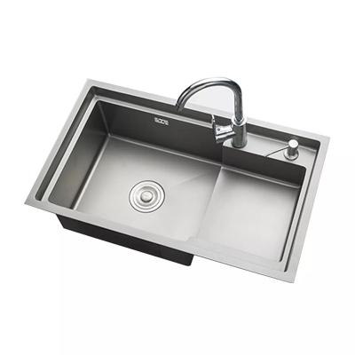 China Without Faucet Stainless Steel Rectangular Nano Workstation Handmade Drop In Kitchen Sink With Double Bowls for sale