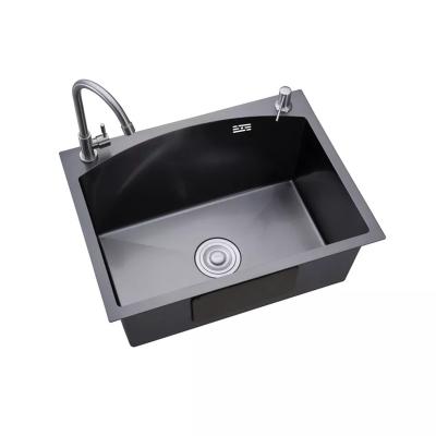 China Without Faucet Wholesale 304 Single Bowl Undermount Kitchen Sink Handmade Stainless Steel for sale