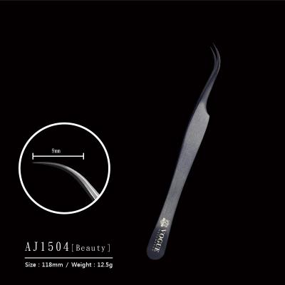 China Wholesale Stainless Steel Tweezers AJ1504 Long Eyelash Extension Blackhead Tweezers for sale