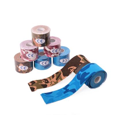 China 95%Cotton+5%Spandex; Camouflage Kinesiology Sports Muscle Tape Physio 2.5cm x 5m Sticky Kinesiology Tape Made in China for sale