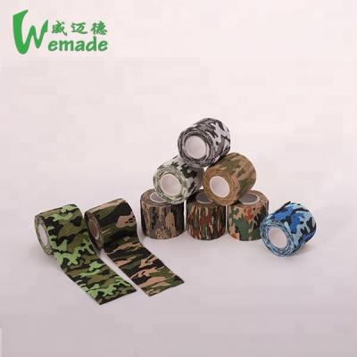 China Dispsoables high quality colorful Nonwoven+spandex elastic bandage rolls self adhesive bandage with camouflage printing for sale