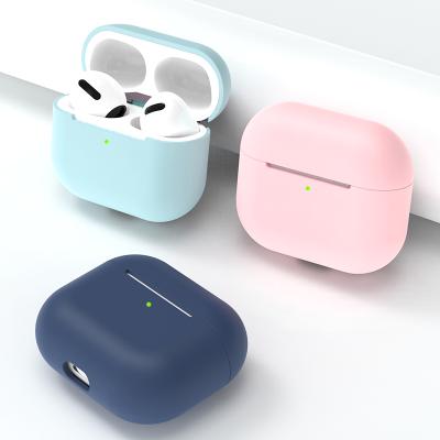 China Cheap solid color silicone wireless case for airpods 3 for sale