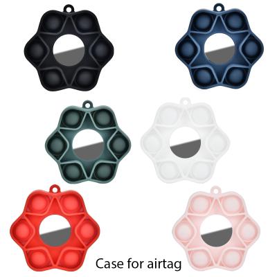 China Kids Factory Price Cheap Hexagon Shape Soft Silicone Key Chain Protective Case For Airtag for sale