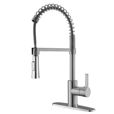 China Modern Aquacubic UPC CUPC Pull Down Flexible Spring Sprayer Two Function Stainless Steel Kitchen Faucet for sale