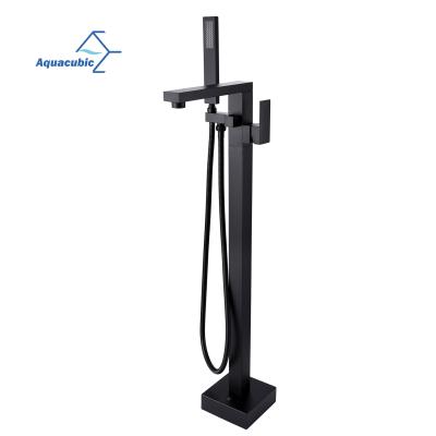 China With Sliding Bar Ready To Ship From American Black Single Handle Freestanding Tub Filler Floor With Handshower for sale