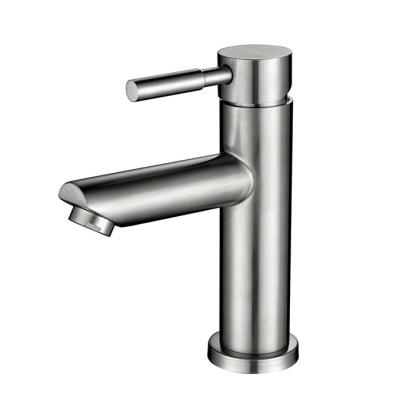 China Aquacubic Chrome Bathroom Faucet Waterfall Single Handle Hole Bathroom Sink Metered Single Basin Faucet Faucets for sale