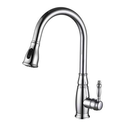 China Aquacubic Modern Manufacturer New Style Fashion Brass Kitchen Taps Single Handle Pull Down Kitchen Faucet for sale