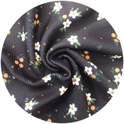 China Hot Selling Polyester Knitted Twill Bubble Tear-Resistant Digital Printed Fabric For Ladies' Garments for sale