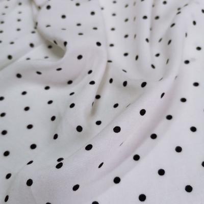 China Durable Textile 100% Rayon Woven Dots Print Fabric Womens Girls Skirts Dress Printing for sale