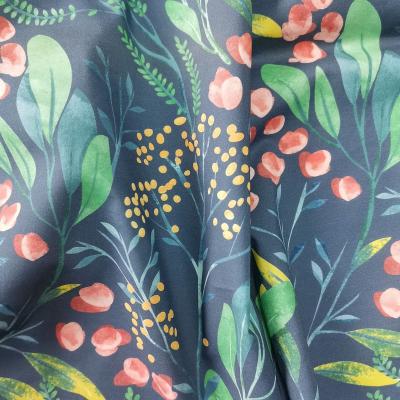 China Cotton Anti-UV Digital Printing Woven Flower Printed Fabric For Women Dress Skirt Custom for sale