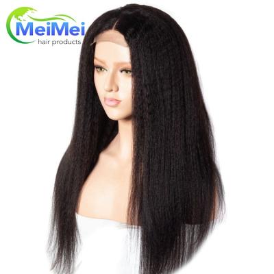 China Yaki Hair Extensions Cut Into Virgin Human Wigs Hair With Silk Base Curly Straight Wig for sale