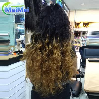 China 2020 Hot Selling Water Wave 180% Density 3:7 1B Blonde Transparent Lace Front Wig 180% Clip In Hair Extension for sale