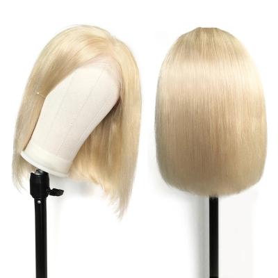 China 613 Silky Straight Cheap Raw Virgin Hair Russian Blonde Wig ,Short Hair Wig Transparent HD Lace Front Wigs For Black Women Hair for sale