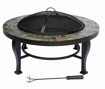 China Stocked Round Mosaic Fire Pit Table Patio Heater Garden Stove for sale