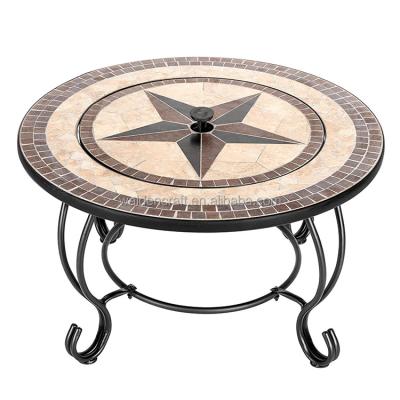 China Outdoor Heating BBQ Round Outdoor Fire Pit Garden Mosaic Table for sale