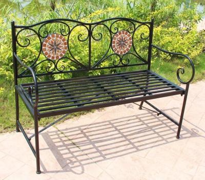 China Comfortable Outdoor Iron Bench Patio Mosaic Bench for sale