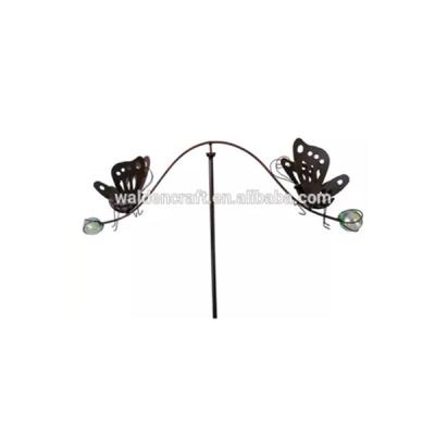 China Handmade Spinning Balancing Butterfly Metal Garden Wind Spinner Ornament for sale