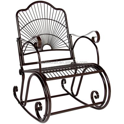 China Outdoor Eco - Friendly Antique Wrought Iron Rocking Chair for sale