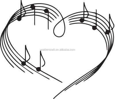 China China Roommates Heart Metal Musical Notes Vinyl Sticker Wall Decal Plaque for sale